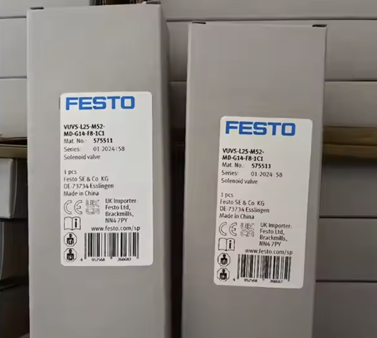 Original FestoO Pneumatic Components Air Solenoid Valve 566516 VUVG-B14-M52-AZT-F-1P3